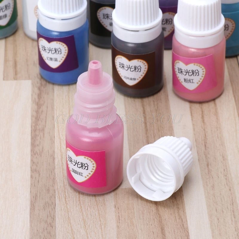 12 Color 5ml Slime Dye Powder Mica Pearl Pigments Colorants For Soap Candle Resin Jewelry Handmade Soap Coloring Powder