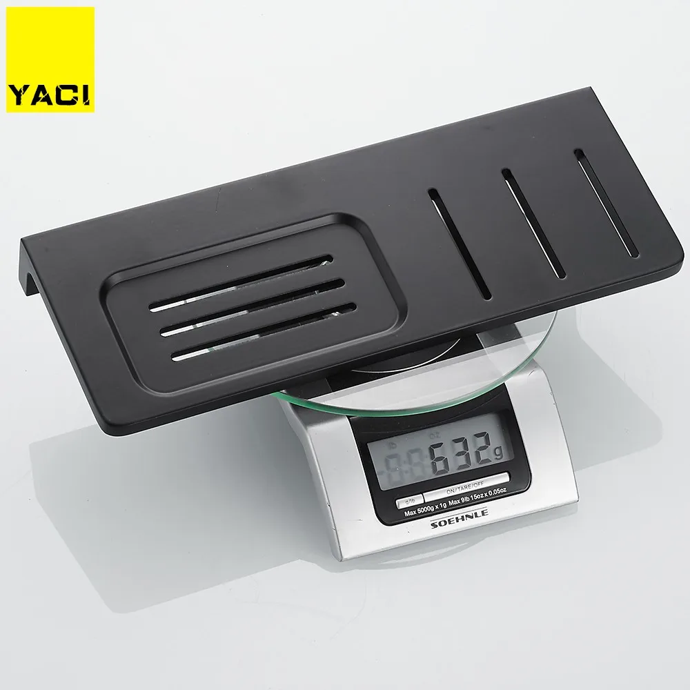 YACI Space Aluminum Black Soap Dish Wall Mounted Bathroom Accessories Product Holder Tray Rack | Обустройство дома