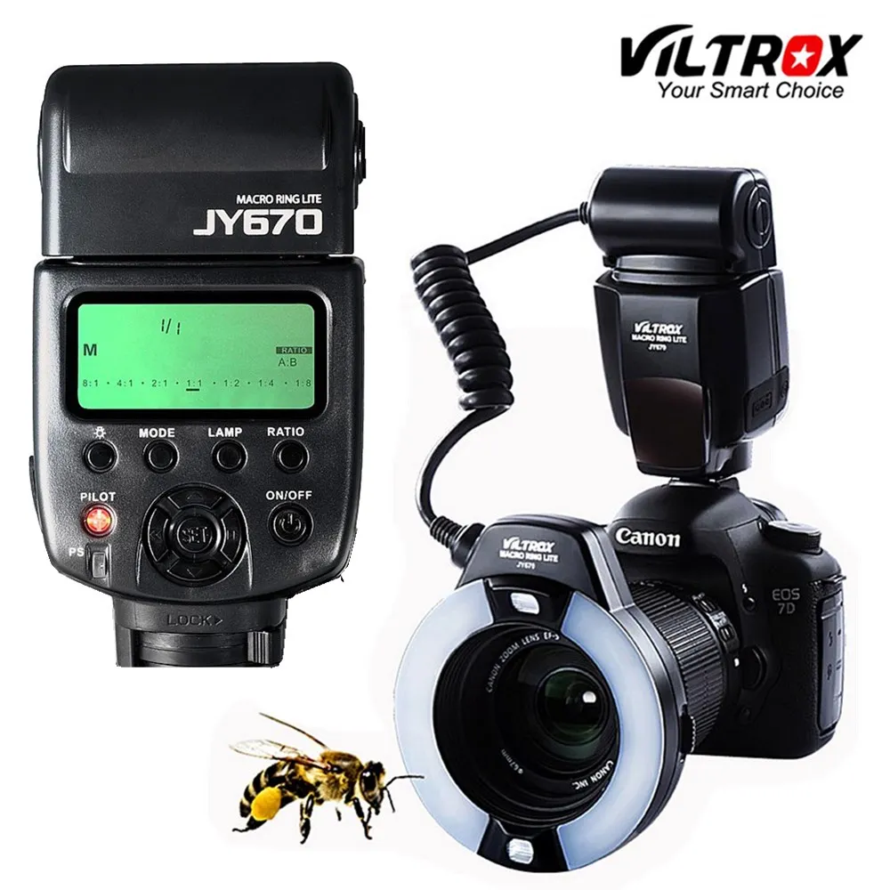 Viltrox Кольцевая вспышка JY-670 DSLR камера фото светодиодный макро кольцо Lite Вспышка