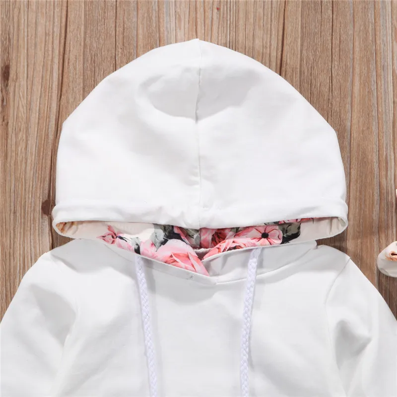 

3PCS Newborn Kids Baby Girls Sweatshirt Hoodies+Pants Headband Floral Outfit Set