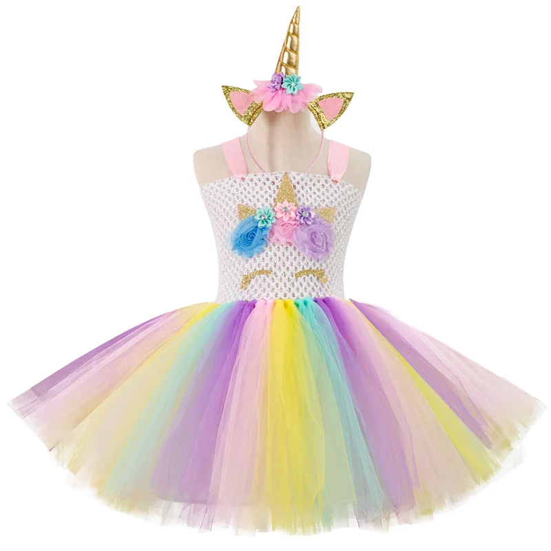 Kids Dresses For Girls Summer Wedding Dress Unicorn Party Costumes 2 3 4 5 6 7 8 9 10 Years | Детская одежда и обувь