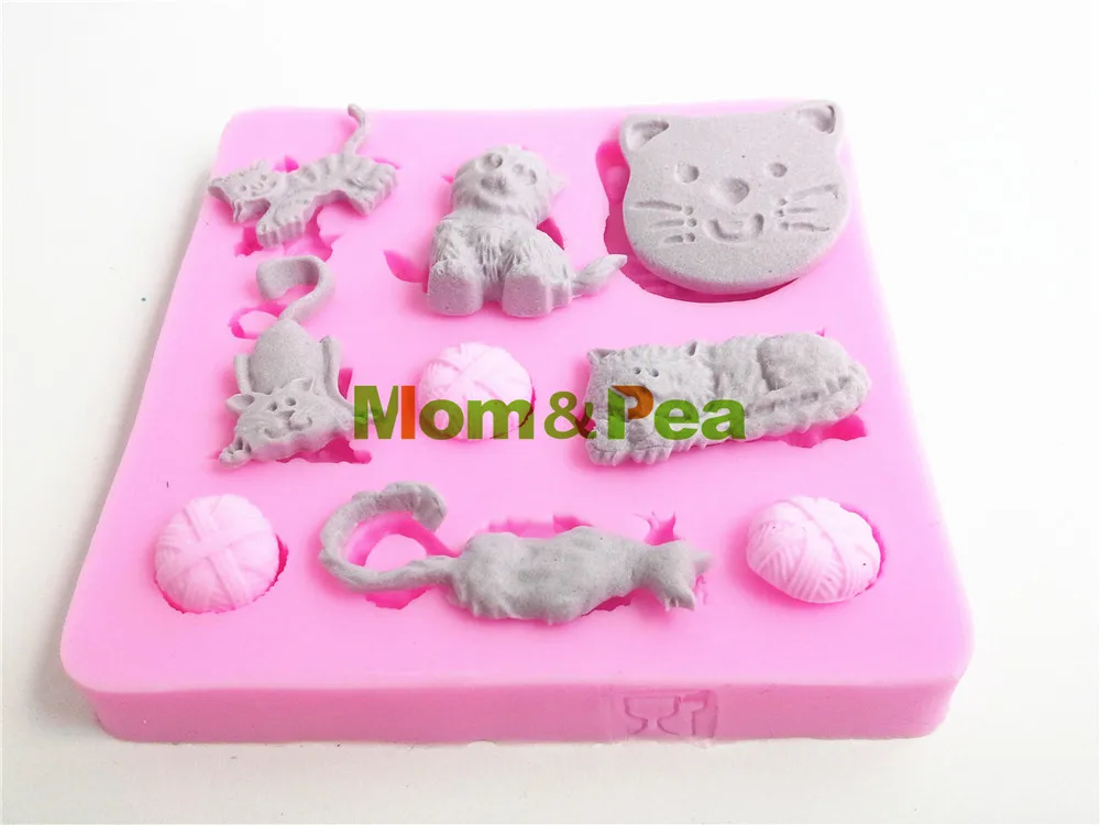 Mom & Pea 0406 бесплатная доставка силиконовая форма для мыла с котами и | Формы для тортов -32231075721