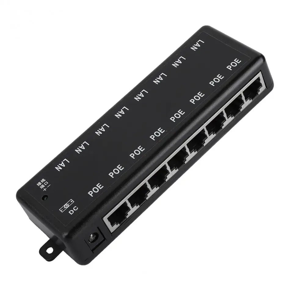 DC12V-48V 8 интерфейсов Пассивный PoE адаптер питания через Ethernet POE модуль питания инжектор