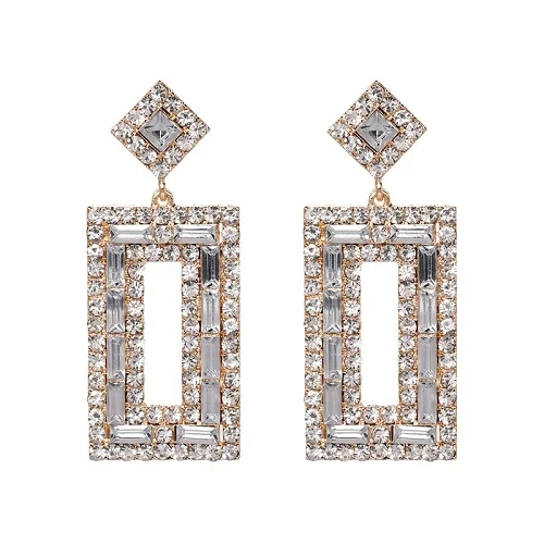 New fashion jewelry women crystal vintage statement stud Earrings for women jewelry Factory Price wholesale - Metal Color: 51618-WH