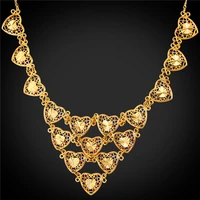 heart maxi necklace big yellow gold color luxury hearts choker necklace for women saint valentines day gift 2016 n1593