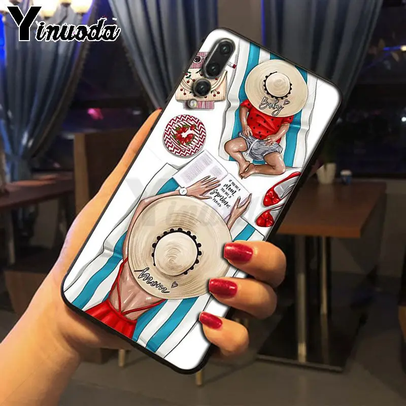 Yinuoda милые чехлы для телефонов мамы и маленькой девочки Huawei P20pro mate10lite p9 p10plus honor 8x 7A