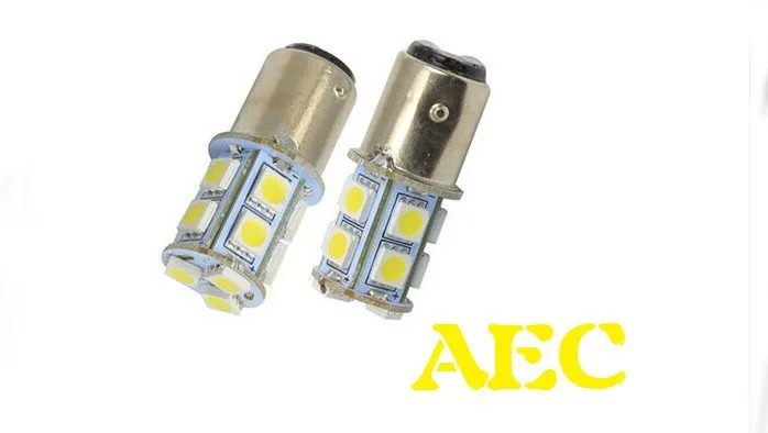 100X автомобильная светодиодная лампа S25 BAY15D 1157 13 smd 5050 13SMD 3 чипа Автомобильный