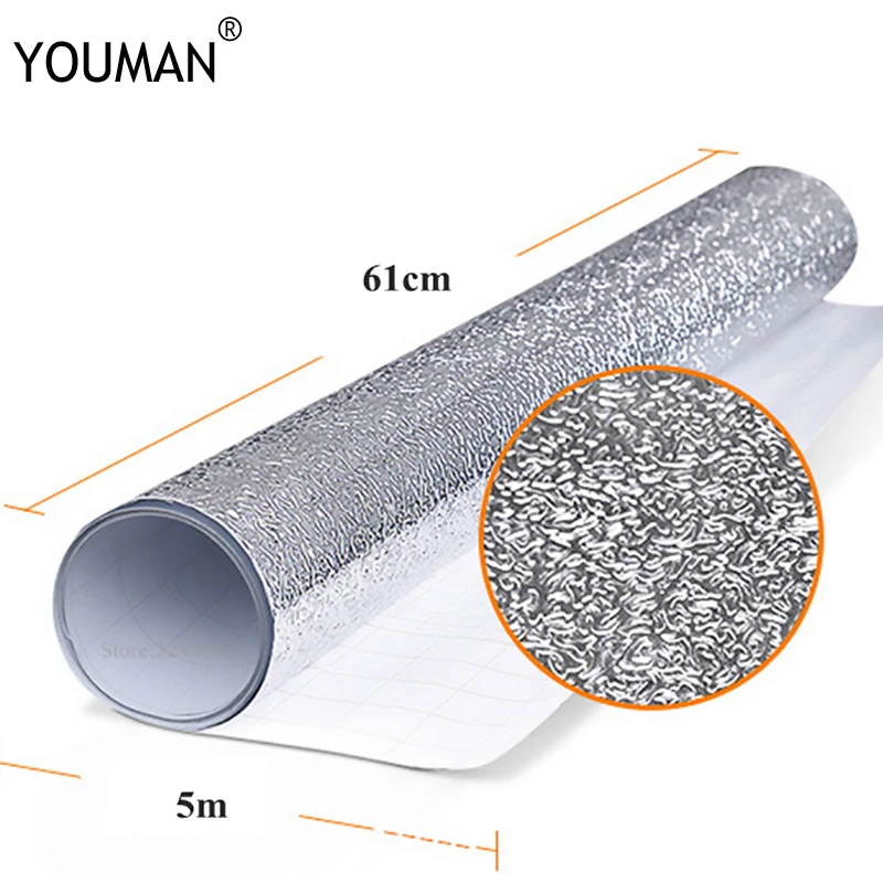 61cm*500cm Thickened Cabinet Aluminum Foil Stickers Tin Kitchen Oil Waterproof Moisture Mats Drawer Mat | Обустройство дома