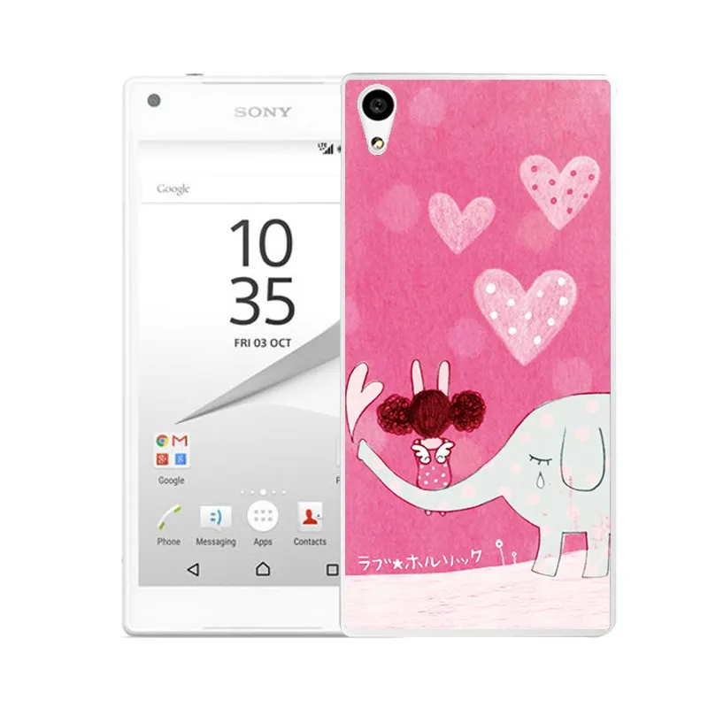 Qmswei ТПУ Ясно Мягкий чехол для телефона Sony Z3 Z2 Z5 Z4 печатных слон милый мультфильм