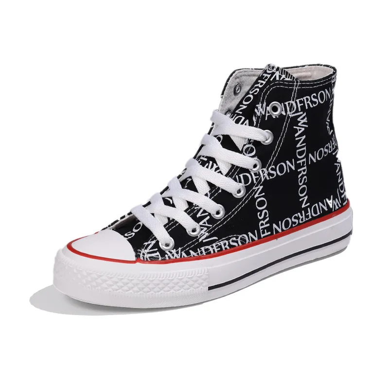 2019 г. Новая парусиновая обувь женская с буквенным принтом классические женские