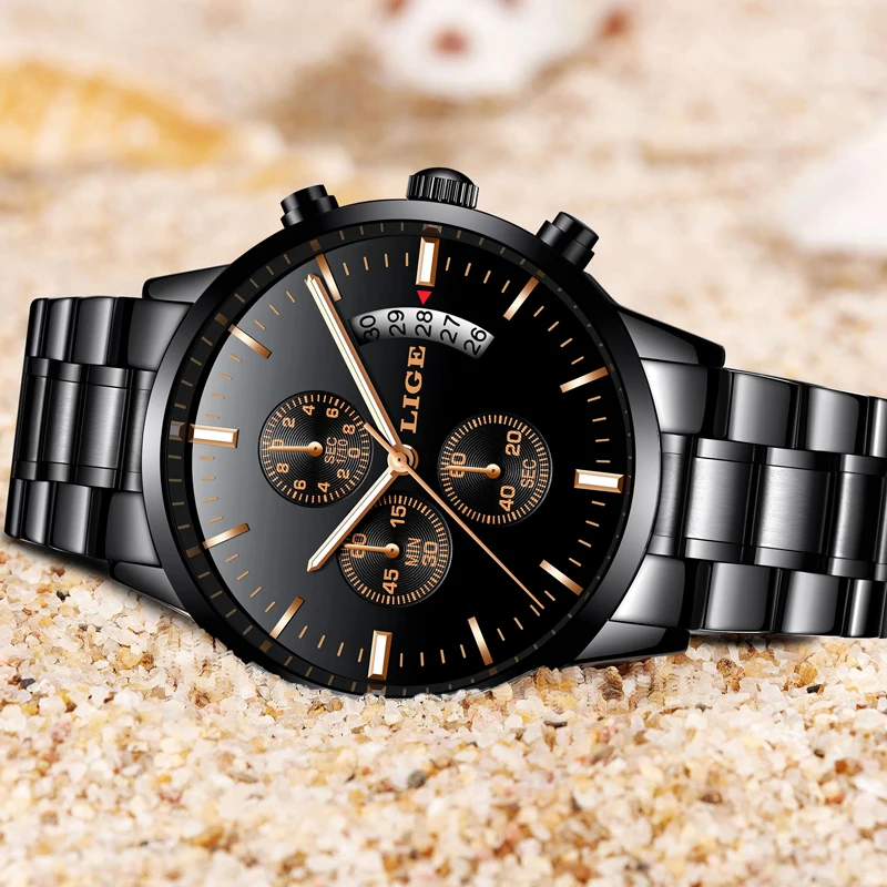 2018 LIGE watch men's casual fashion sports quartz clock top brand luxury all-steel business waterproof Relogio Masculino | Наручные