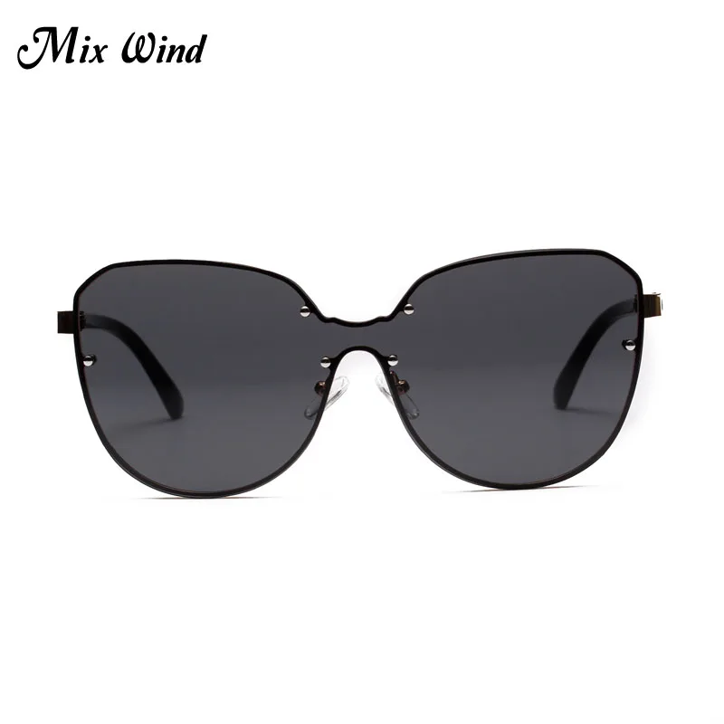 Mix Wind 2018 UV400 Women's Fashion Trend Rivet Sunglasses Women Style Piece Transparent Glasses | Аксессуары для одежды