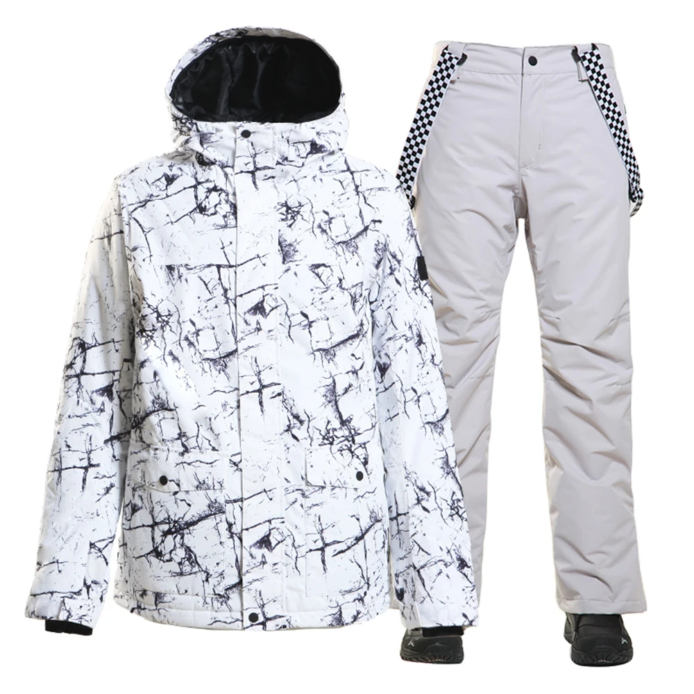SIMAINING Ski Suit Men Snowboard Jacket + Mountain Skiing Pants Waterproof Breathable Outdoor Winter Snowboarding Warm Snow Set | Спорт и