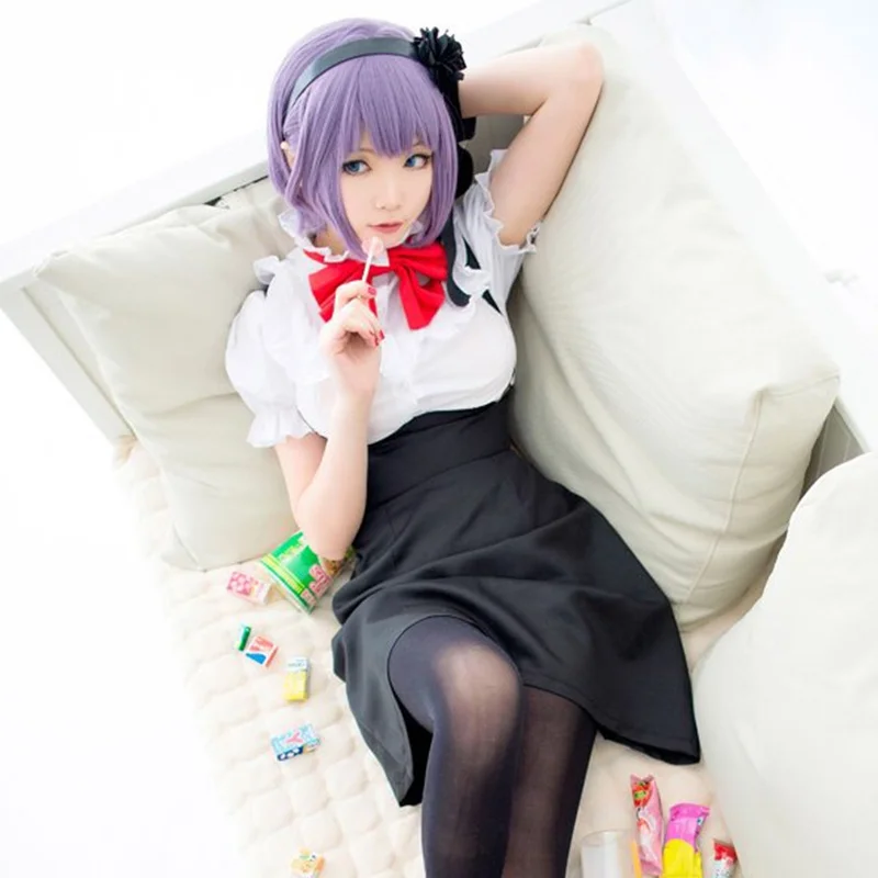 Anime Dagashi Kashi Hotaru Shidare Role Cosplay Costume Halloween Party Fancy dress School Uniform Outfit tops + skirt wristba |