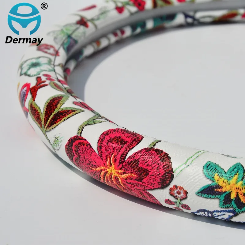 DERMAY искусственная кожа симпатичные белые фотообои с цветочным рисунком для