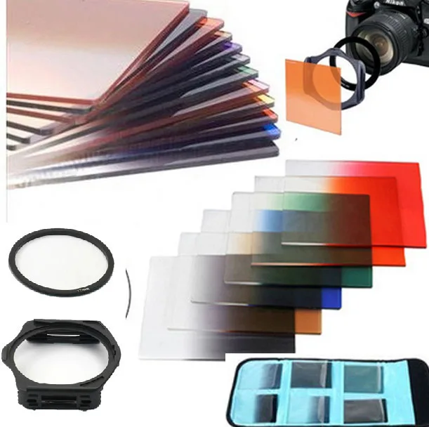 Lens Filter Kit ND2 4 Gradient Gray 49mm Adapter Ring Bag Case Camera accessories | Электроника