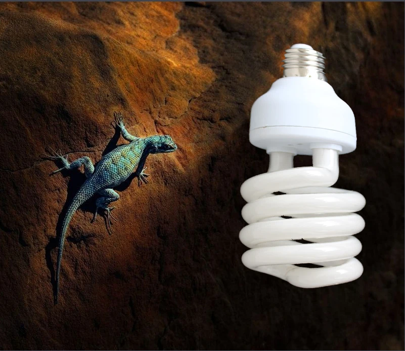 6Pcs/lot Reptile Compact Fluorescent Vivarium Lamp Light UVB 10.0 UVA  26W E27 Screw Light P415
