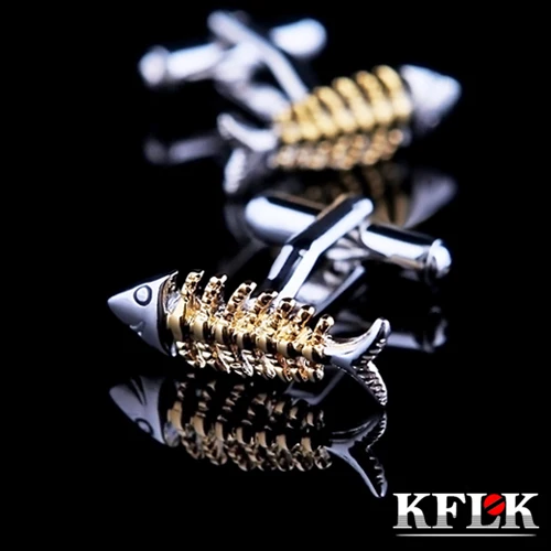 Элитная рубашка Kflk запонки для мужчин брендовые на пуговицах золотые в форме