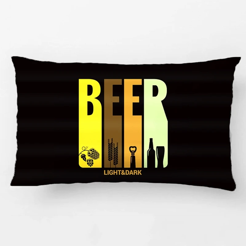 Декоративная подушка в ретро стиле виде пива света и темных цветов на свадьбу