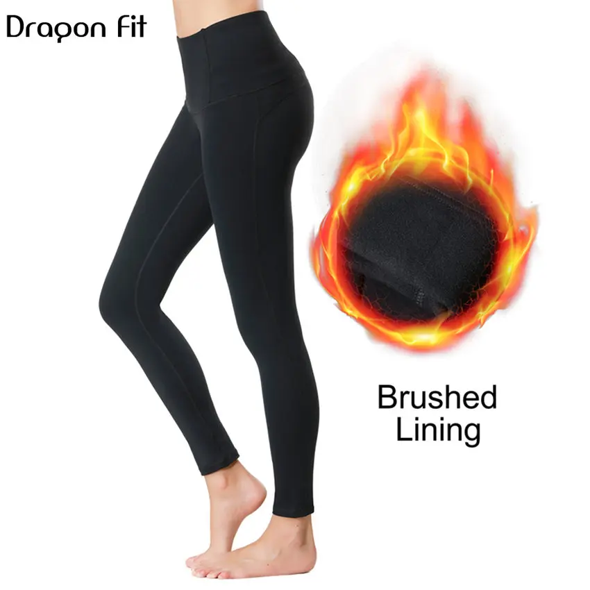 Dragon Fit новые зимние штаны для йоги с матовой подкладкой женские Леггинсы и