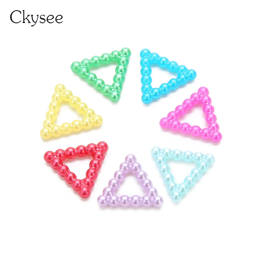 Ckysee 100 шт./лот 11x12 мм треугольной формы Diy имитация жемчуга бисер смешанный цвет