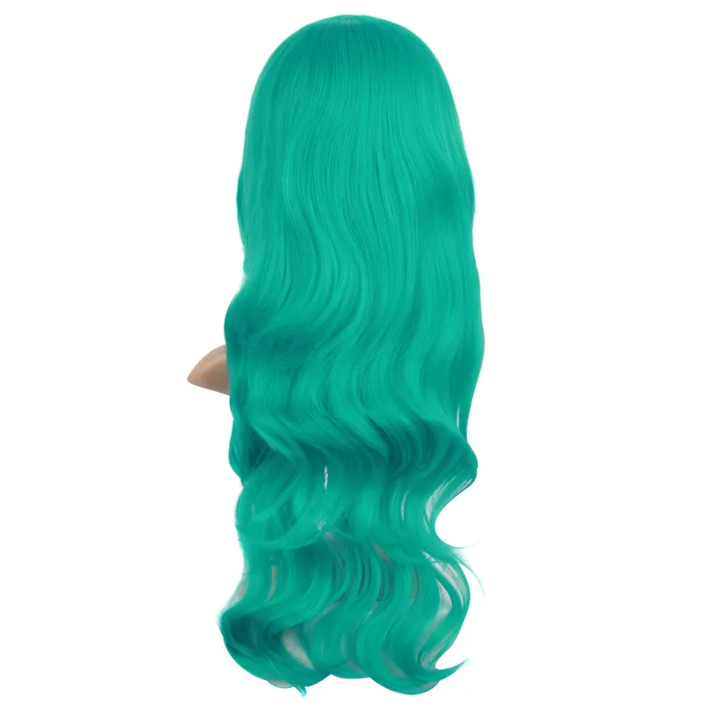 Green MapofBeauty 2" длинные волнистые косплей парики для женщин Синий Зеленый Хэллоуин Вечеринка синтетические волосы высокая температура Волокно Термостойкие - Цвет: Green