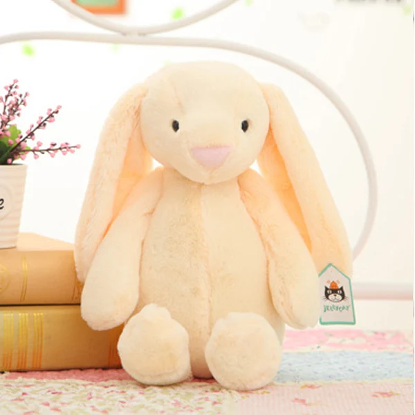 Подарок подруге Kawaii Мини кролики с большими ушами мягкие детские мягкие Плюшевые Пушистые Игрушки для девочек 25 см серый желтый розовый - Цвет: CXG GZ TZ QHS