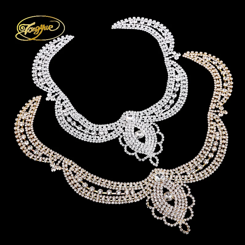 

27 см U форма золотистого и серебристого цвета Zricon сплав Сделай Сам модная одежда шитье Аппликация горный хрусталь ремесла