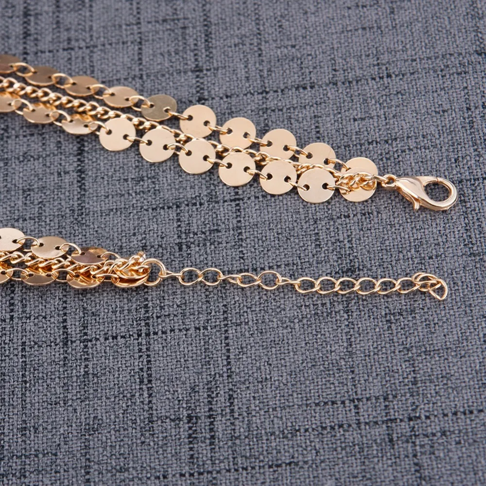 Sexy fashion Sequins Rhinestone Choker Necklace Women Long Chain Chocker Body Jewelry Boho Statement Collier Collares #235641 | Украшения и