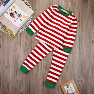 Рождество одежда для маленьких детей одежда для мальчиков и девочек одежда для сна в полоску пижама хлопчатобумажная удобная одежда для сна на возраст 1-7 лет