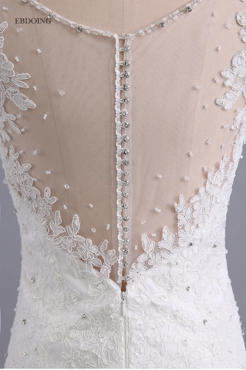 

Vestidos De Novia Wedding Dress Mermaid V-neck Neckline Robe De Mariage Wedding Gowns With Lace Appliques Beaded