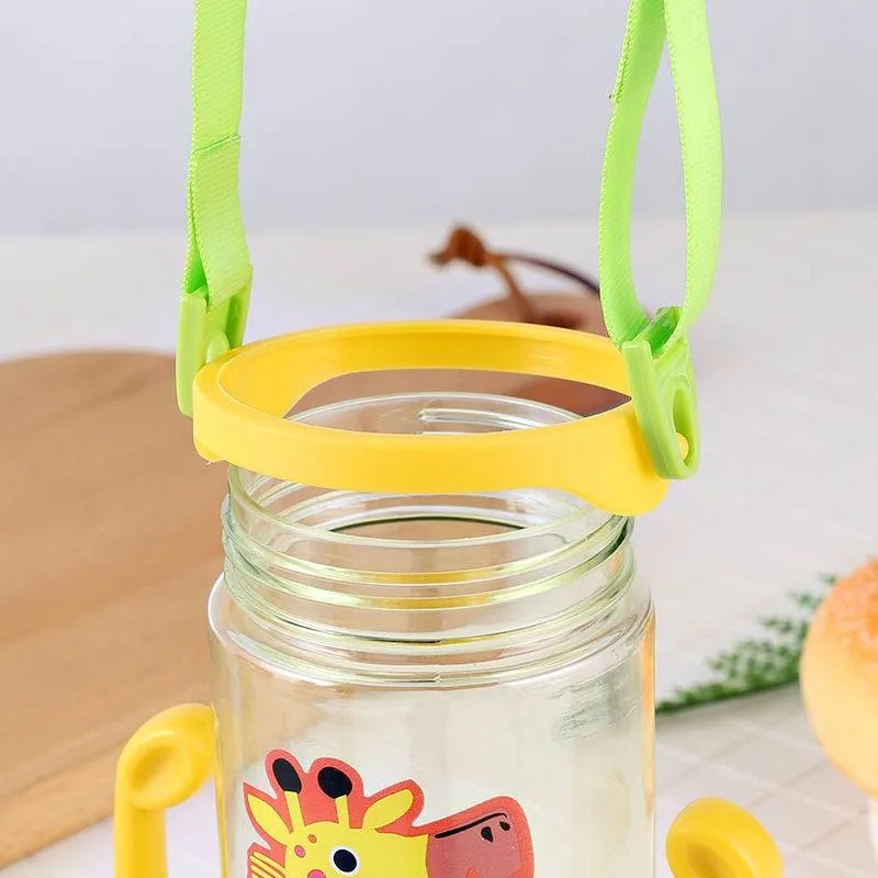 400 мл Детские Бутылочки для воды с животными, детские бутылочки с соломинкой, портативные герметичные бутылки для воды, пластиковые бутылки для воды для пеших прогулок и спорта