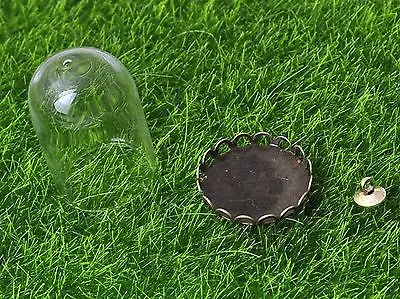 DIY стеклянный цилиндр бутылки кулон 30x20мм с бронзовым основанием памяти медальон