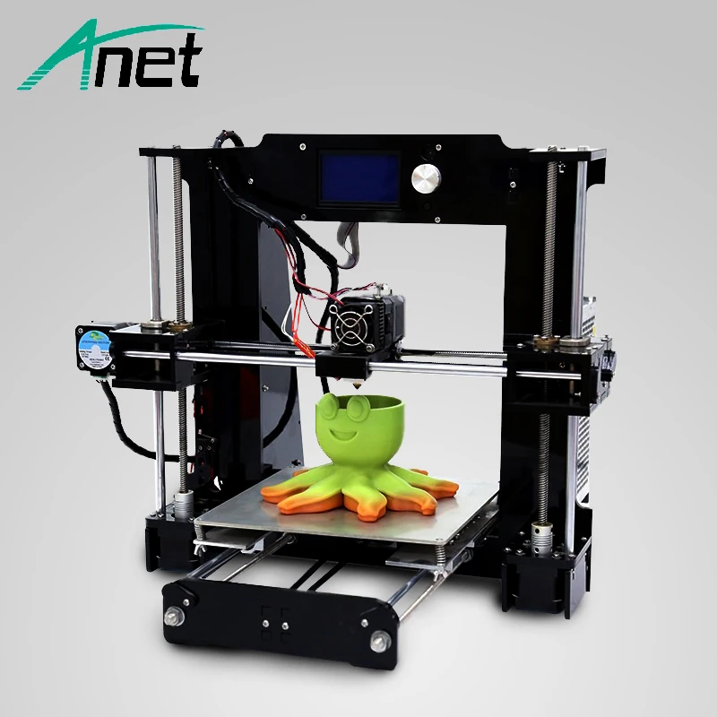 Anet A6 3D принтер высокой точности Prusa i3 Reprap алюминиевая HotBed 0 4 мм сопло 12864 ЖК экран 16