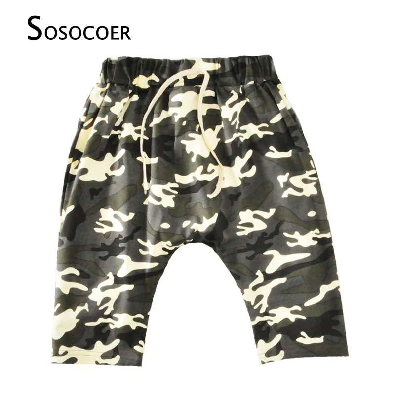 

Детские шаровары SOSOCOER, камуфляжные шорты с мультяшным слоном для мальчиков и девочек на лето, 2017