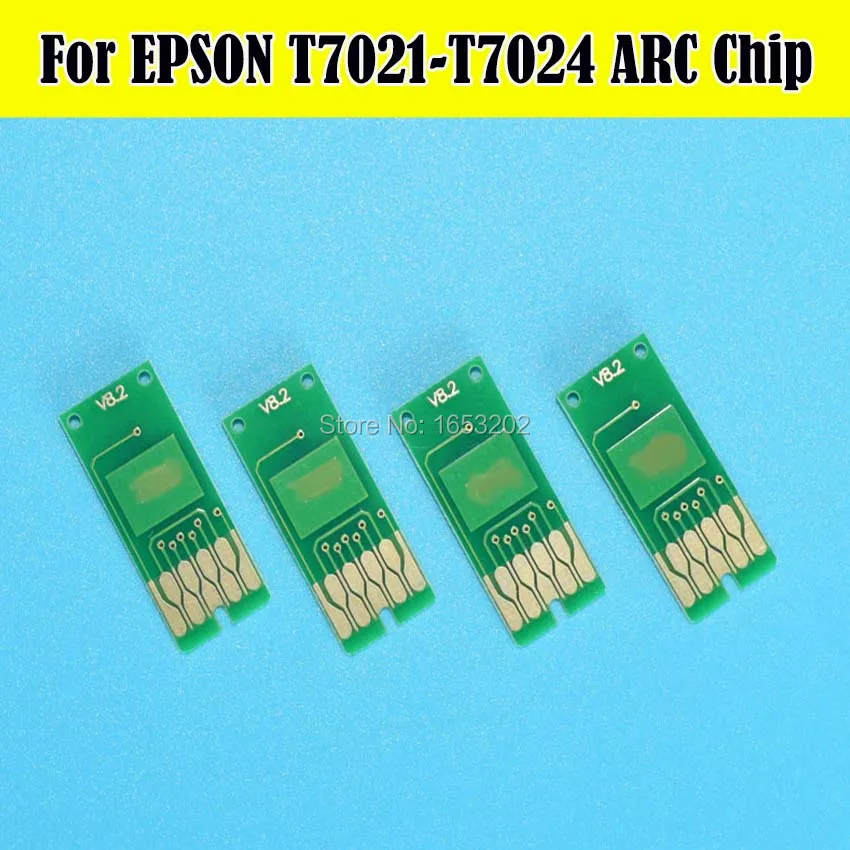 2 комплекта чипов для автосброса Epson T7021-T7024 T7021 WP-4025 WP-4015 WP-4515 WP-4525 WP-4535 WP-4545 чипы