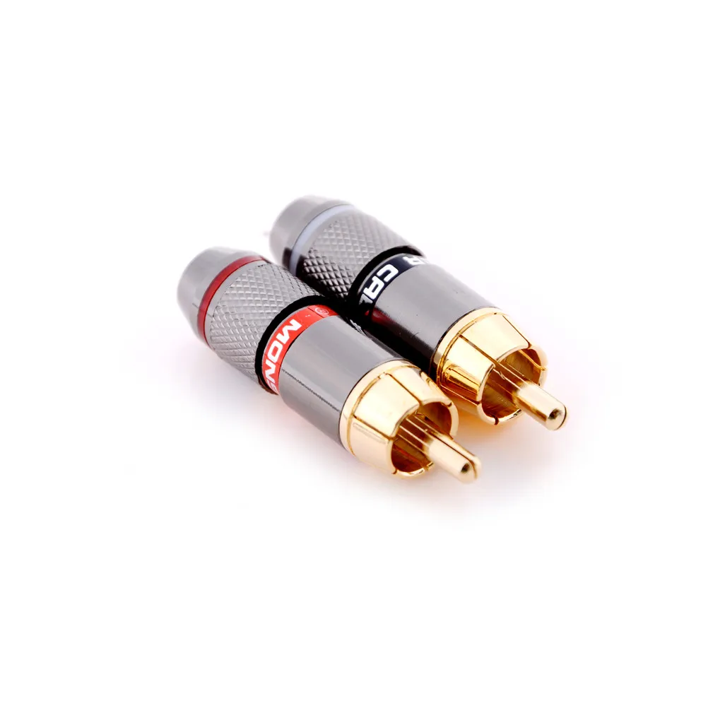 Wholesale 6mm 4pcs/lot gold plating RCA connector male plug support cable HIGH QUALITY | Обустройство дома