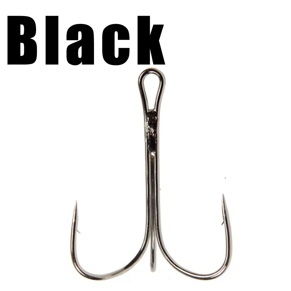 Black 10 шт./лот 1/0#1#2#4#-16# черный рыболовный крючок из высокоуглеродистой стали тройные перевернутые Крючки рыболовные снасти круглый изгиб высокие частоты для басов - Цвет: Black