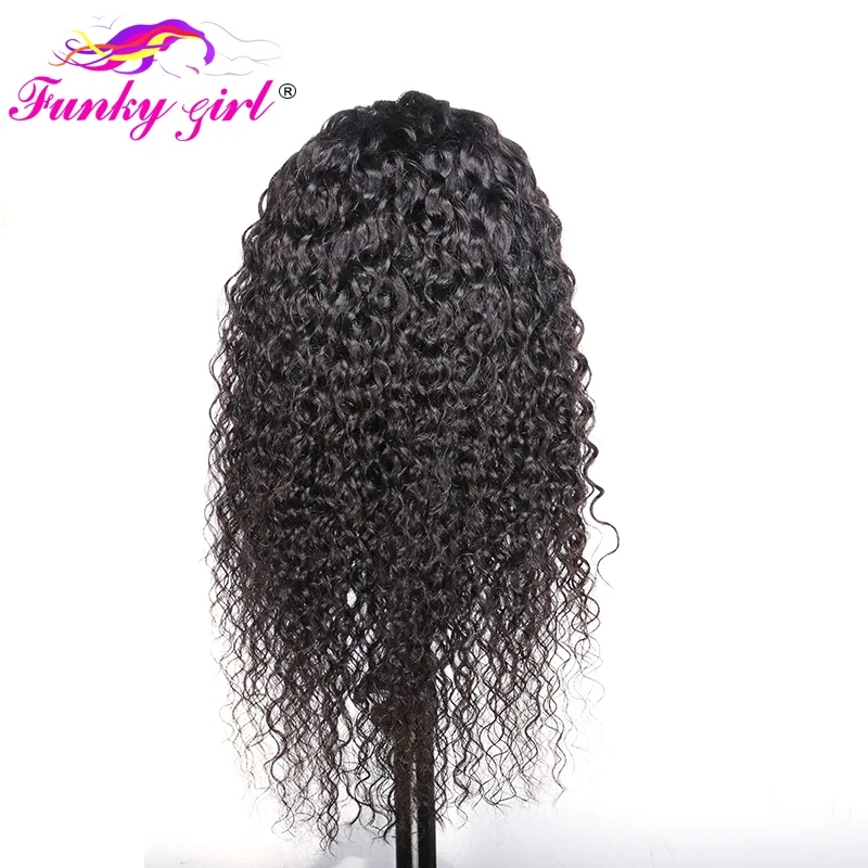 Funky Girl 13*4 парик фронта шнурка перуанская волна парики предварительно сорванные