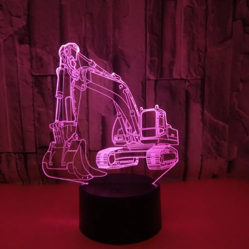 Цветная сенсорная 3d лампа иллюзия светодиодный ночник USB настольная для детей