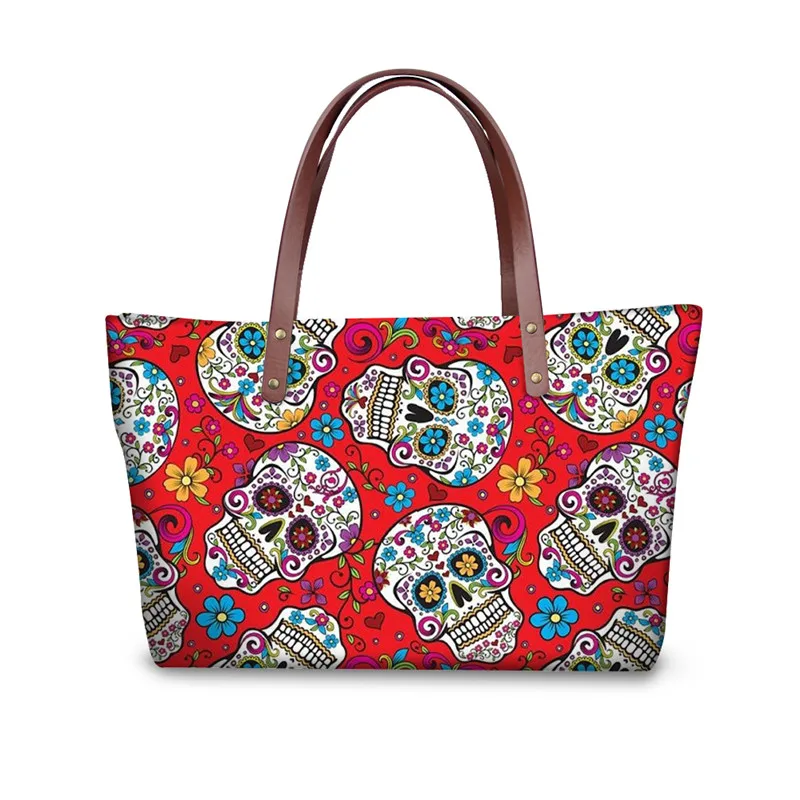 YQ3393AL FORUDESIGNS Sugar Skull сумка с принтом женская большая сумка с ручкой сверху женская сумка на плечо для женщин 2 шт./компл. сумочка и кошелек - Цвет: YQ3393AL