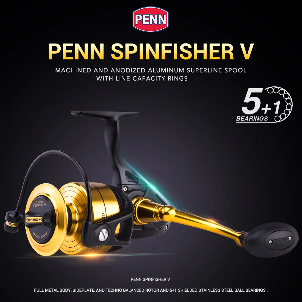 PENN Spinfisher V SSV 3500 9500 5 + 1BB HT 100 спиннинговая Рыболовная катушка полностью