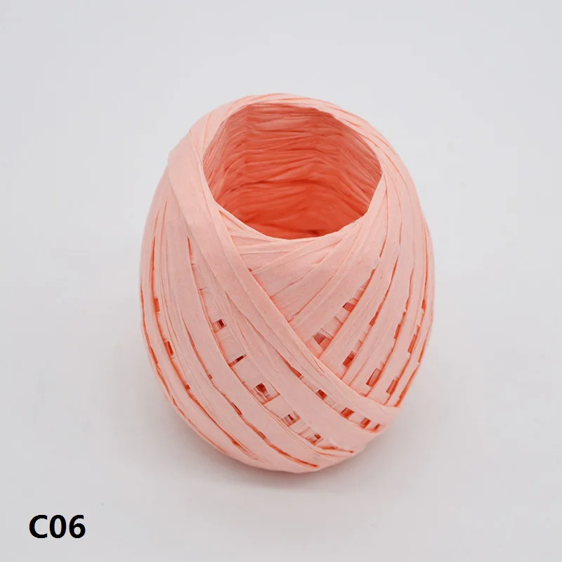C06 1 шт. 20 м/рулон DIY рафия ленточный шнур веревка для упаковки ладони бумажный канат Подарочная коробка Упаковка Свадебные украшения для вечеринки Cinta Rafia 6Z - Цвет: C06