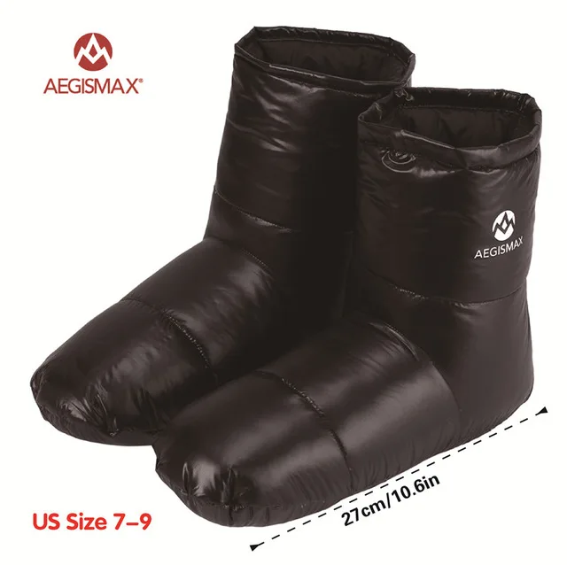 Black L AEGISMAX/спальный мешок; аксессуары; тапочки на утином пуху; мягкие носки для кемпинга; унисекс; домашние/теплые; Длинные; легкие; для путешествий - Цвет: Black L