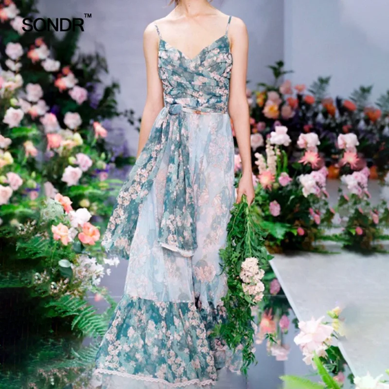 Женское платье без рукавов SONDR повседневное Плиссированное Платье макси с