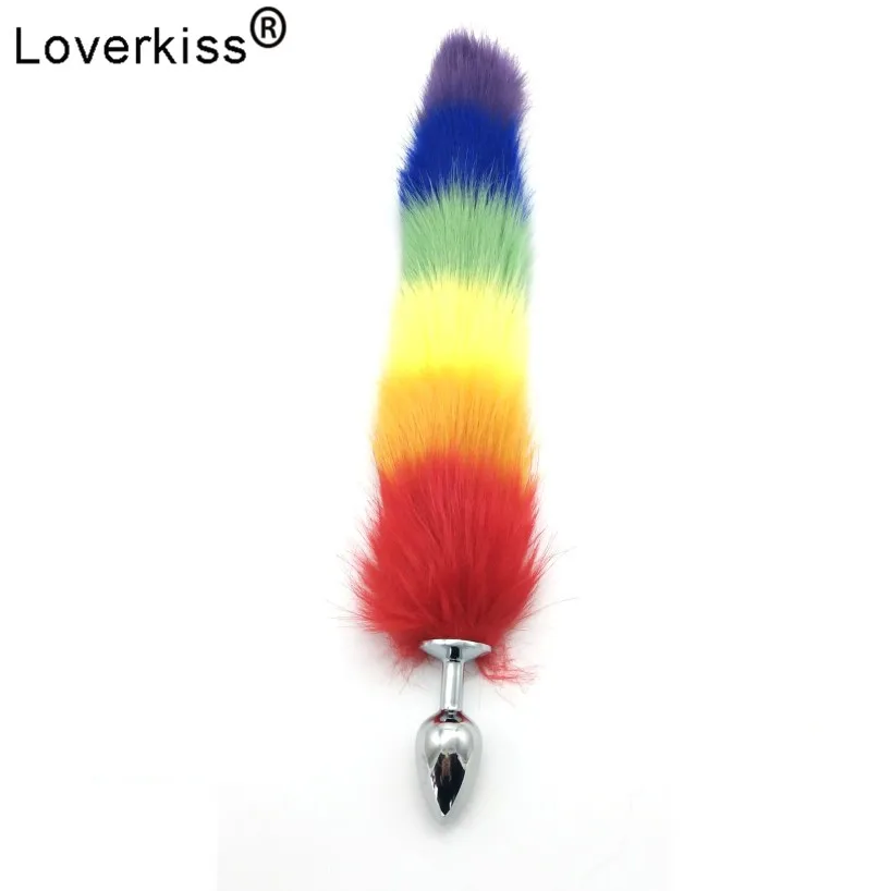 Металлическая Анальная пробка Loverkiss с хвостом анальная лисьим секс игрушки для
