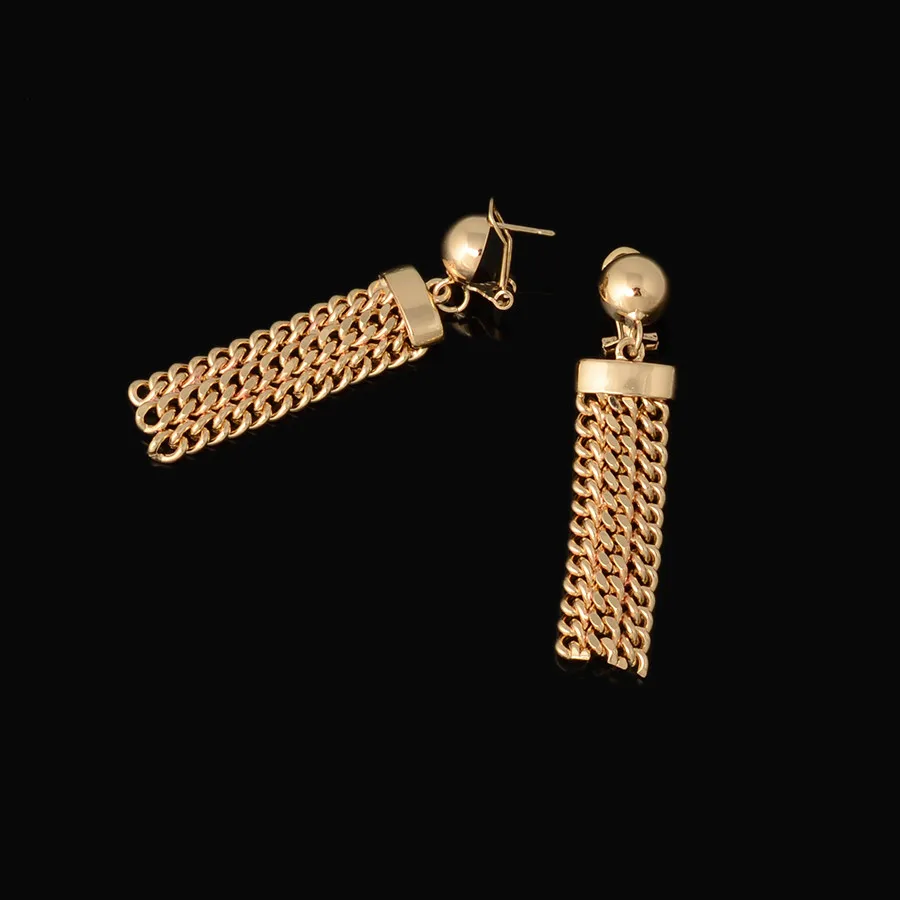 Комплект из колье и серёг серебра 750 пробы 3 цвета|fashion jewelry set|high quality setjewelry sets |