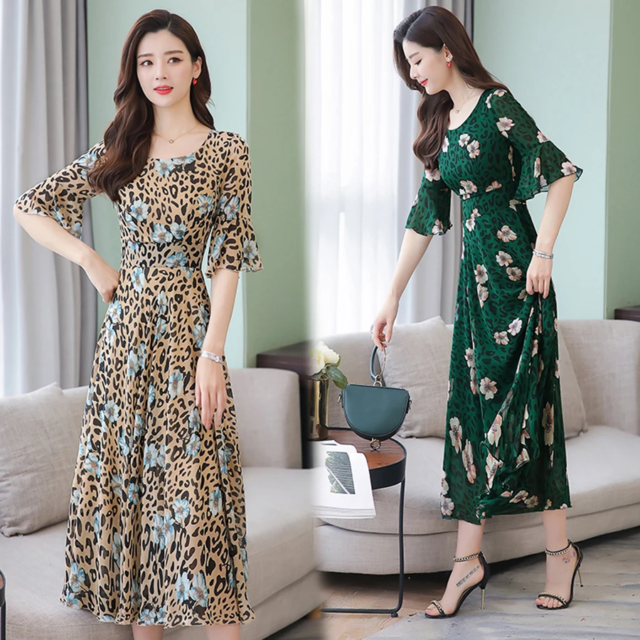 2019 Винтаж 3XL плюс размер Boho длинное платье макси летнее шифоновое пляжное миди с