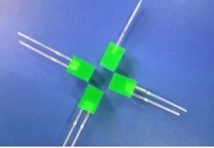 Зеленый 100 шт./лот 2X5X7 квадратный светодиодный зеленый светоизлучающий