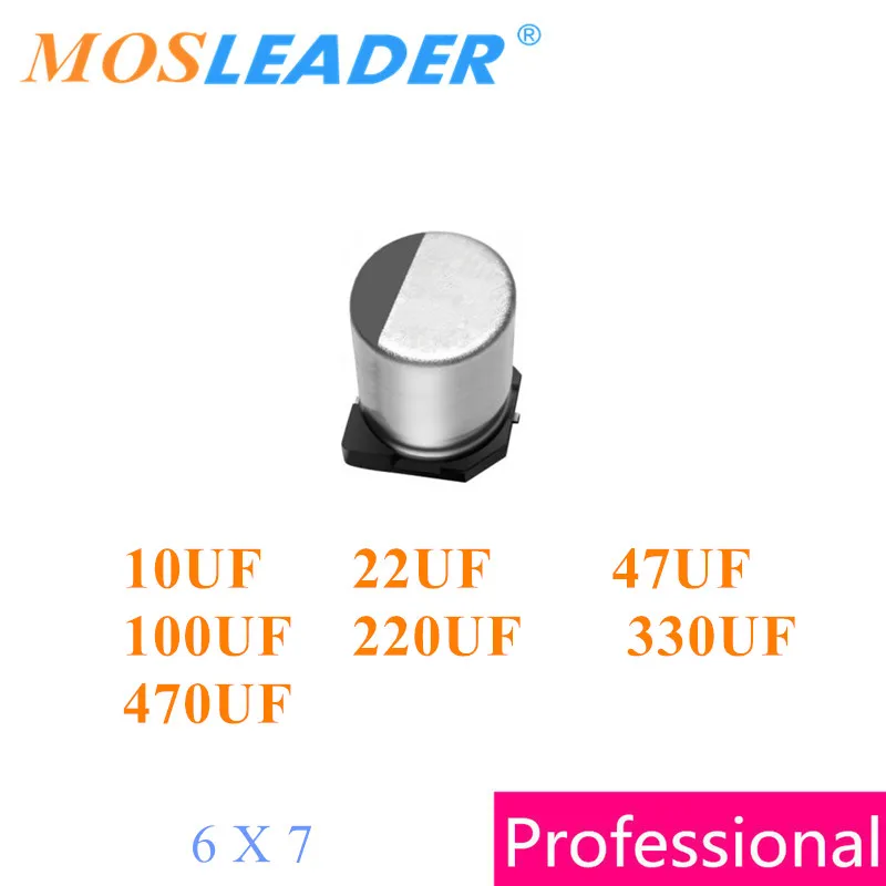 Mosleader 1000 шт. 6X7 10 мкФ 100V 22 63V 47 16V 50V 100UF 20V 25V 35V 220UF 330 6 3 V 470 6*7 SMD алюминий|Запасные части|